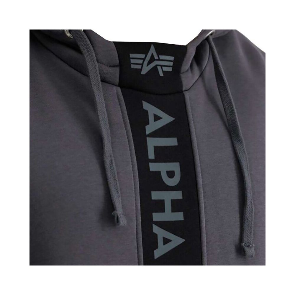 Mikina front print hoody - vintage grey - Alpha Industries