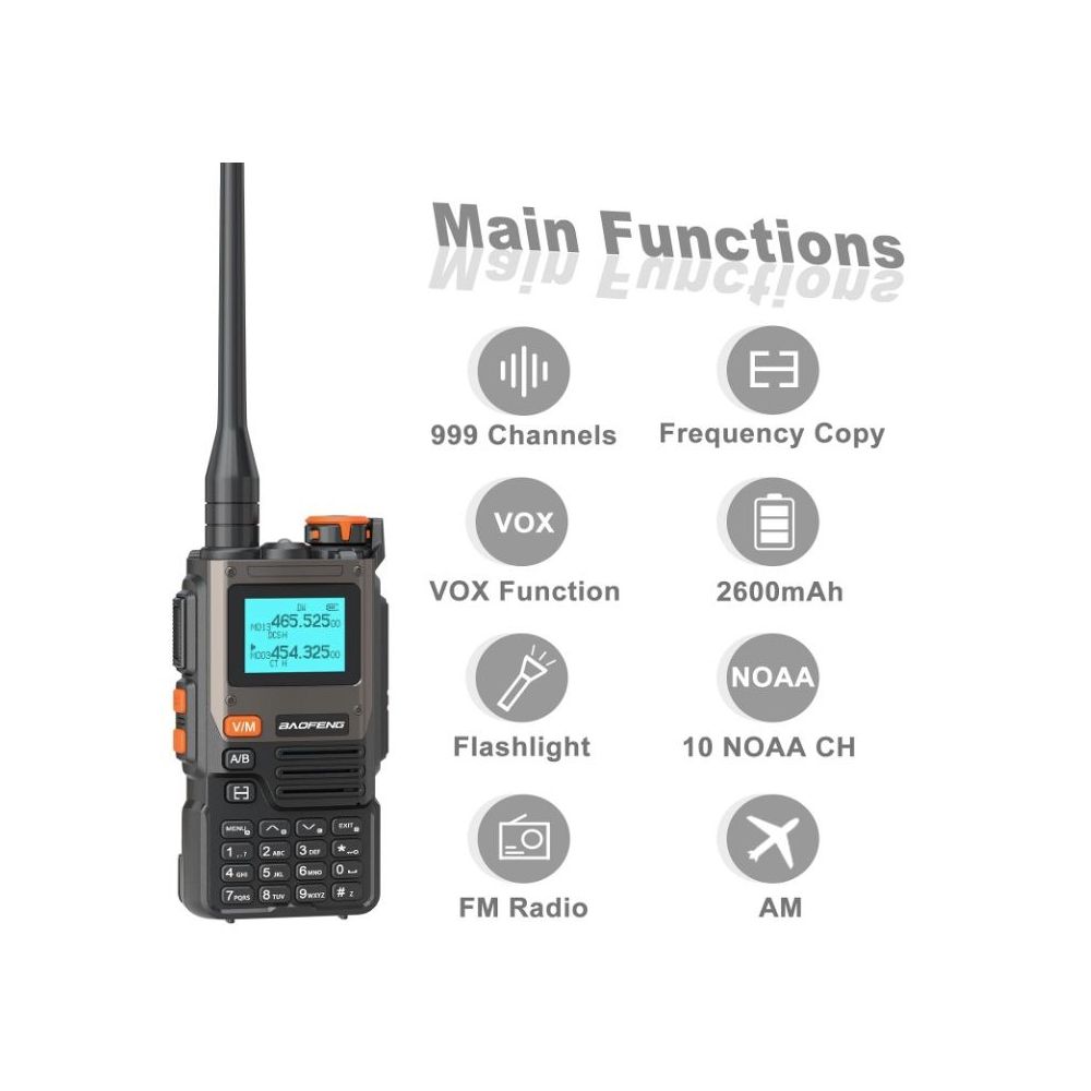 Vysílačka Baofeng UV-K61, tri-band, příjem AIR, USB-C - černá - Baofeng